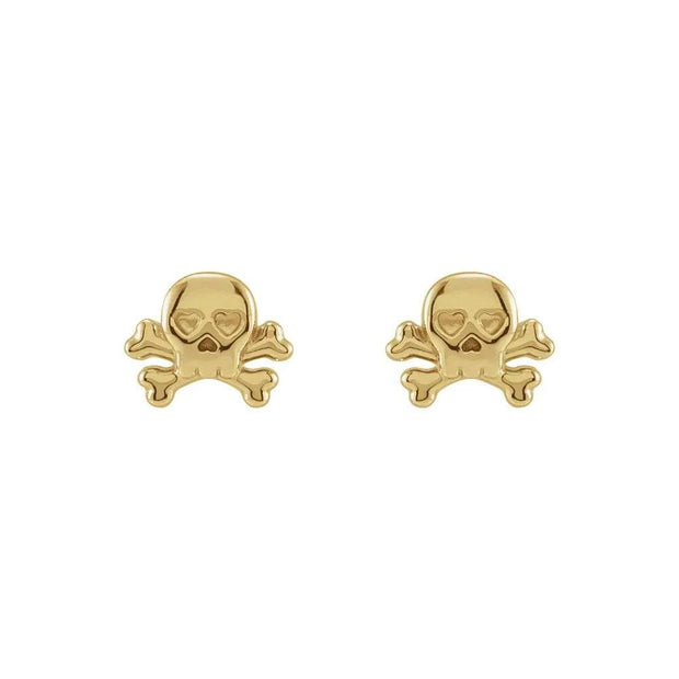 Petite Skull & Crossbones Stud Earrings