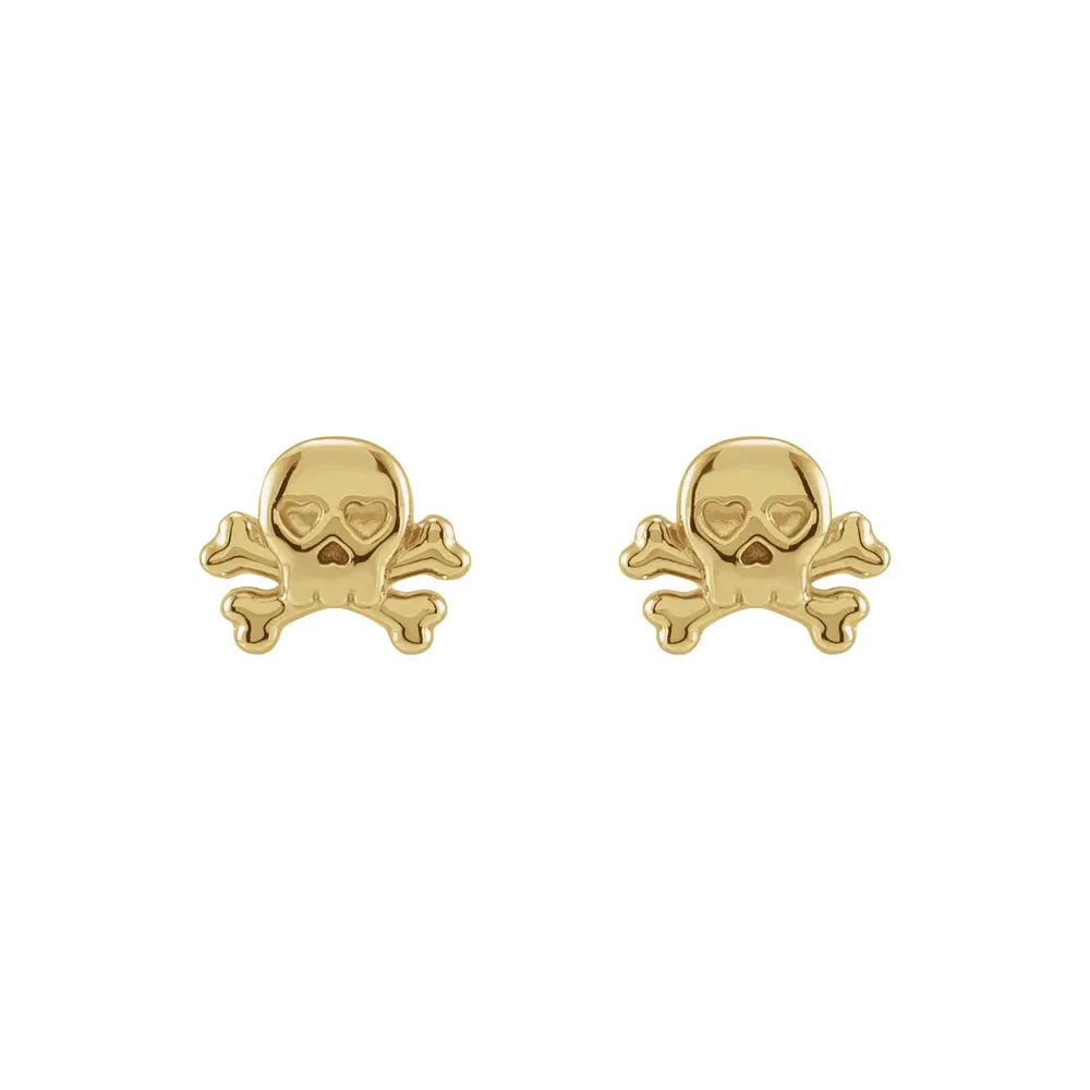 Petite Skull & Crossbones Stud Earrings