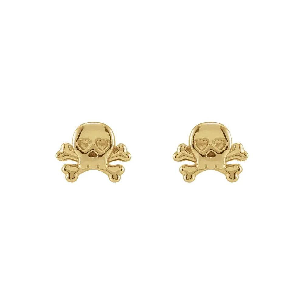 Petite Skull & Crossbones Stud Earrings