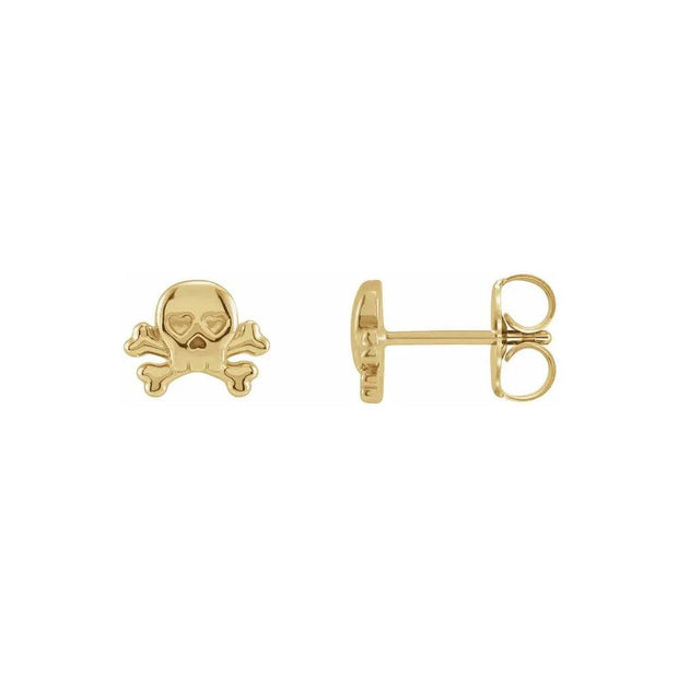 Petite Skull & Crossbones Stud Earrings