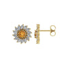 Natural Citrine & Natural Diamond Stud Earrings