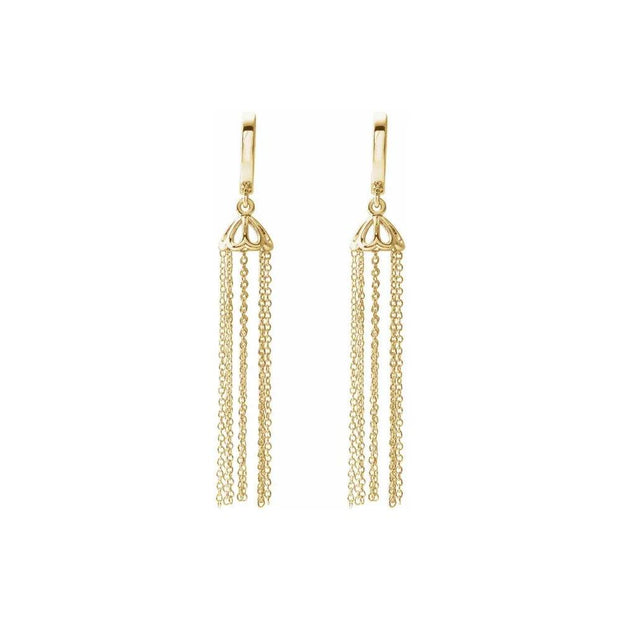 Hinged Hoop Chain Dangle Earrings