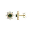 Natural Green Tourmaline & Natural Diamond Stud Earrings