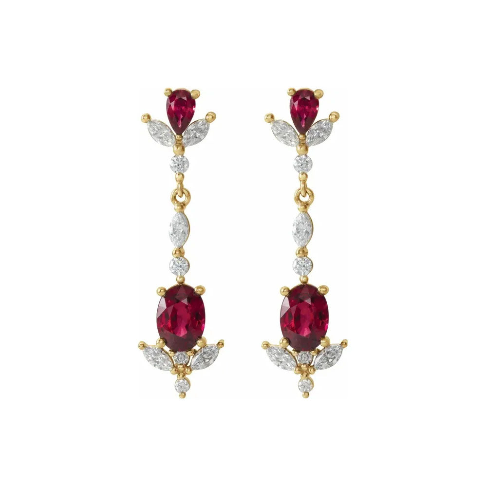 Natural Ruby Earrings 1/6 ct tw Diamonds 10K White Gold | Kay
