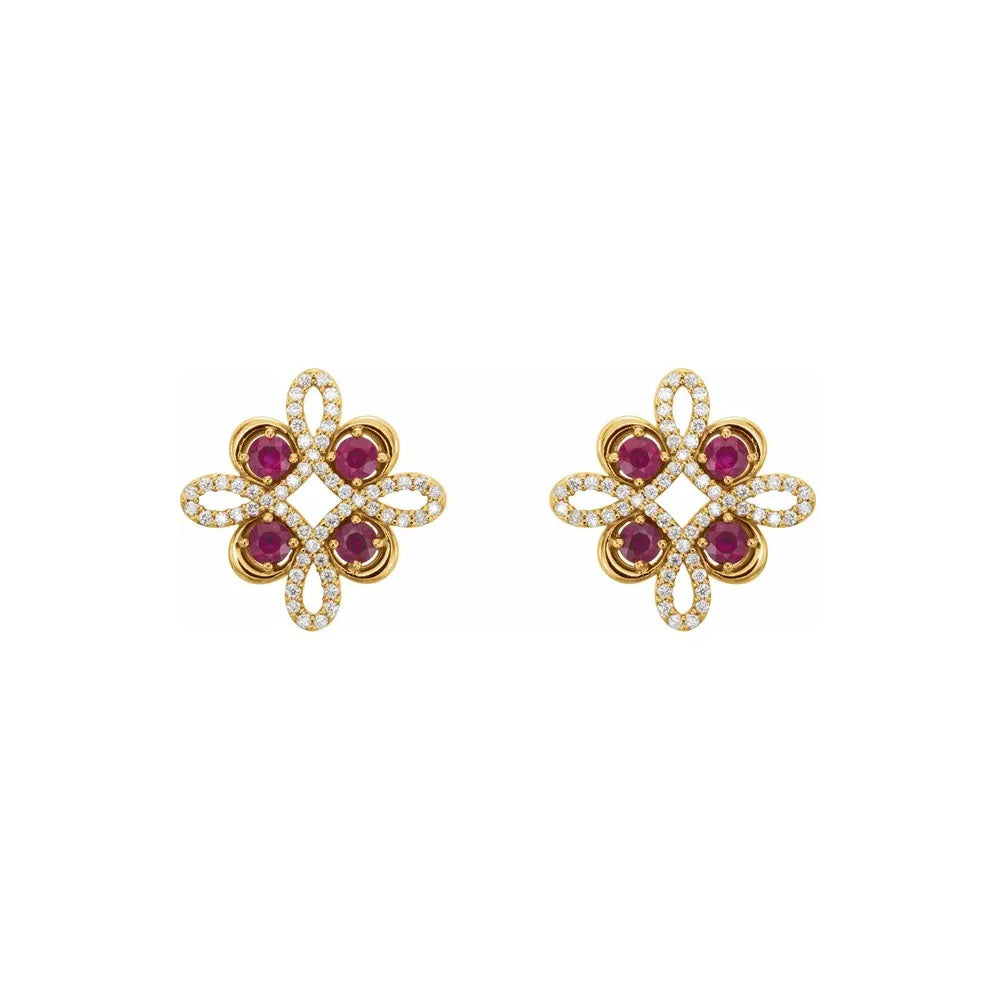 Vintage natural 2024 ruby earrings