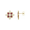 Natural Ruby & Natural Diamond Stud Earrings