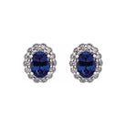 Lab-Grown Blue Sapphire & Natural Diamond Stud Earrings