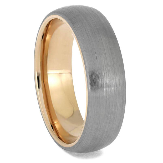Solid Gold & Brushed Titanium Men's Wedding Band - Jewelry by Johan