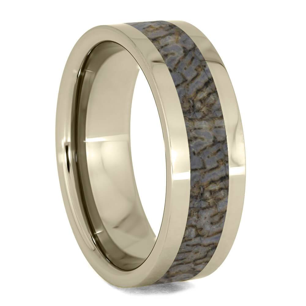 Genuine Dinosaur Bone Ring in White Gold-2160 - Jewelry by Johan