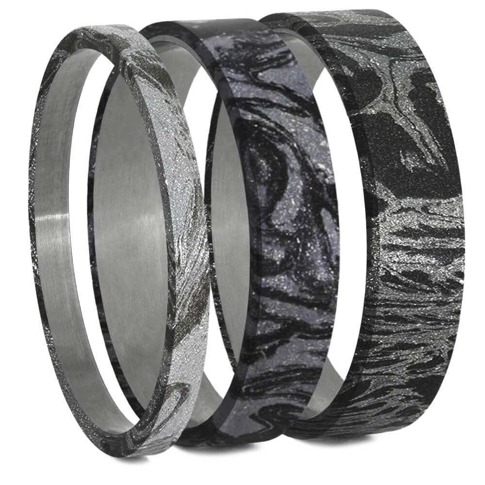 White Mokume Gane Inlays for Interchangeable Rings, 2MM, 5MM or 6MM-INTCOMP-MOK - Jewelry by Johan