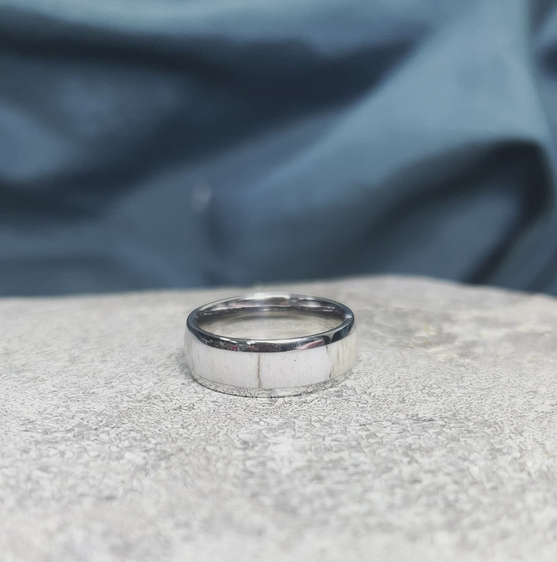 Custom Deer Antler Wedding Band in Titanium or Solid Gold