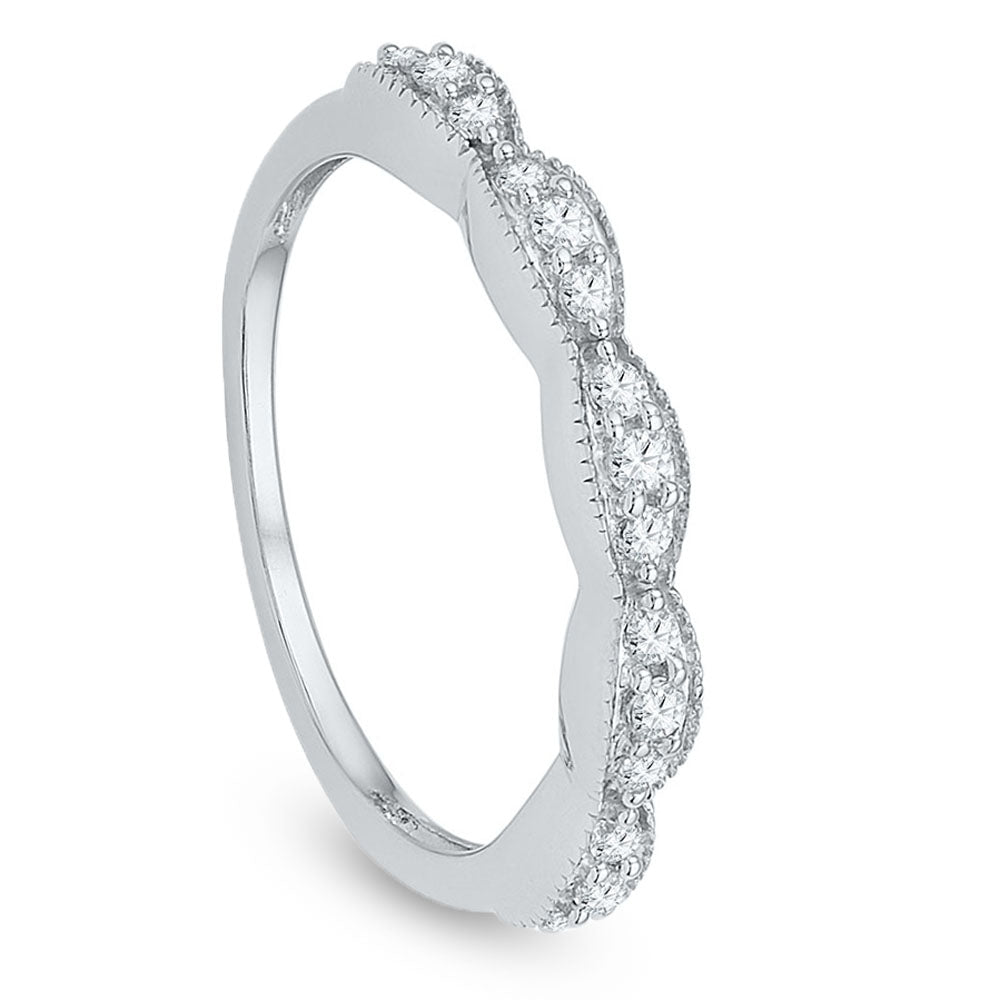 Women's Diamond Accented Wedding Band, Sterling Silver Ring-SHRA017740-SS - Jewelry by Johan