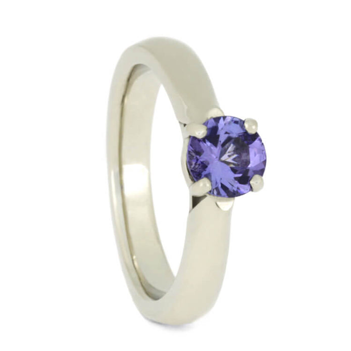 Tanzanite Engagement Ring With Diamond Accents in White Gold-3706 - Jewelry by Johan