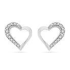 Sterling Silver Diamond Heart Stud Earrings and Necklace Gift Set-SHGS3001 - Jewelry by Johan