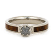 Rough Diamond Engagement Ring with Ironwood Inlay-3235 - Jewelry by Johan