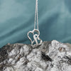 Double Heart Infinity Necklace, Silver