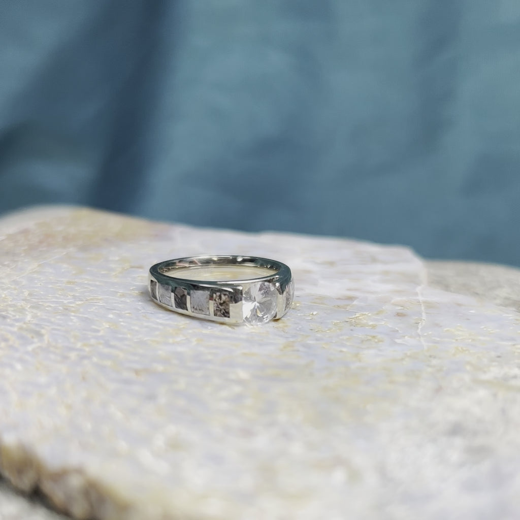 Unique Bridal Set With Meteorite And Dino Bone