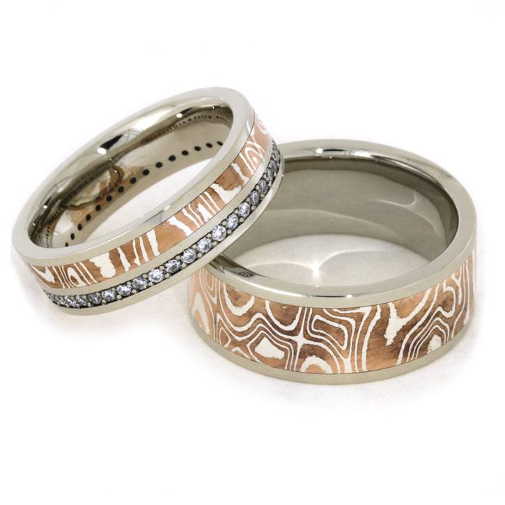 Ring Mokume popular Gane 925 Silver and Copper Gr. 55