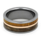 Tungsten Ring With Rowan Wood And Pet Fur-3285 - Jewelry by Johan
