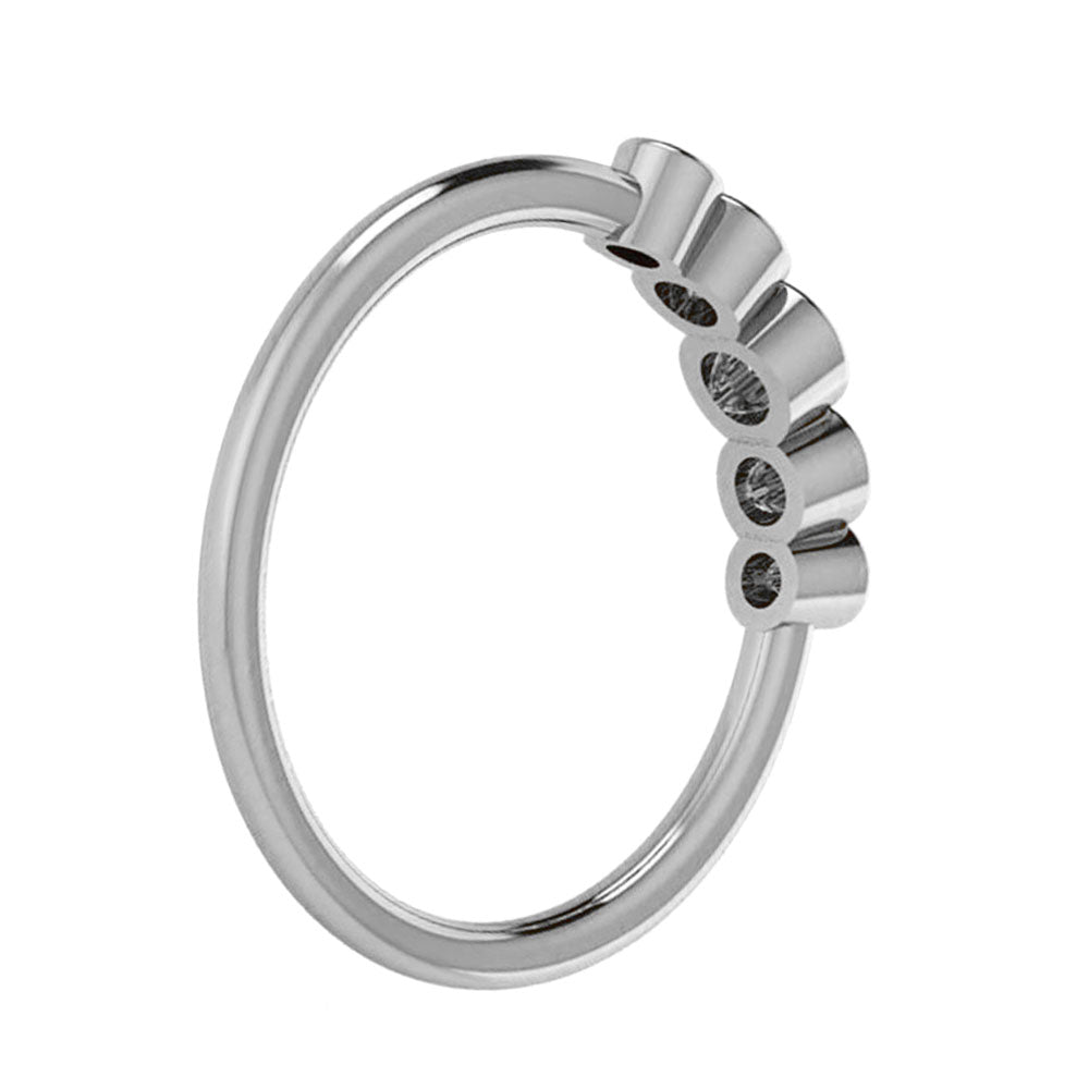 Five Stone Diamond Engagement Ring in White Gold-3122 - Jewelry by Johan