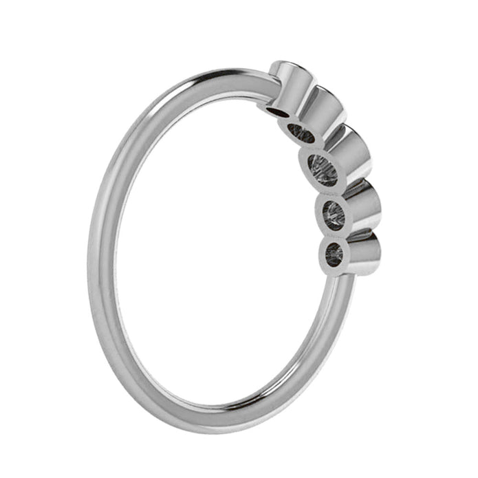 Five Stone Diamond Engagement Ring in White Gold-3122 - Jewelry by Johan