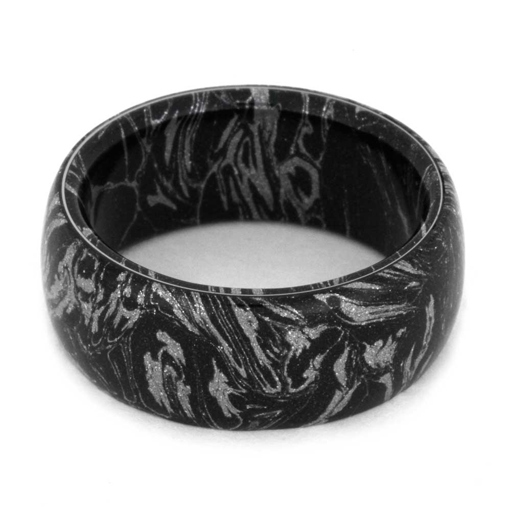 Mens Wedding Band, Black and White Mokume Gane Ring-2990 - Jewelry by Johan