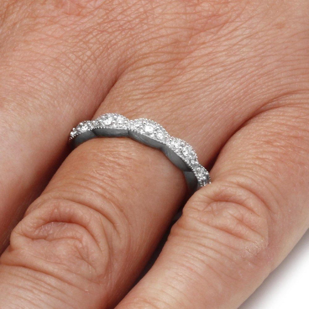 Women's Diamond Accented Wedding Band, Sterling Silver Ring-SHRA017740-SS - Jewelry by Johan