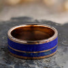 Lapis Lazuli Wedding Band In Rose Gold, Sapphire Engagement Ring-3410 - Jewelry by Johan