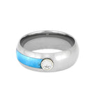 Mens Asymmetrical Turquoise Ring With Moissanite, Titanium-3478 - Jewelry by Johan