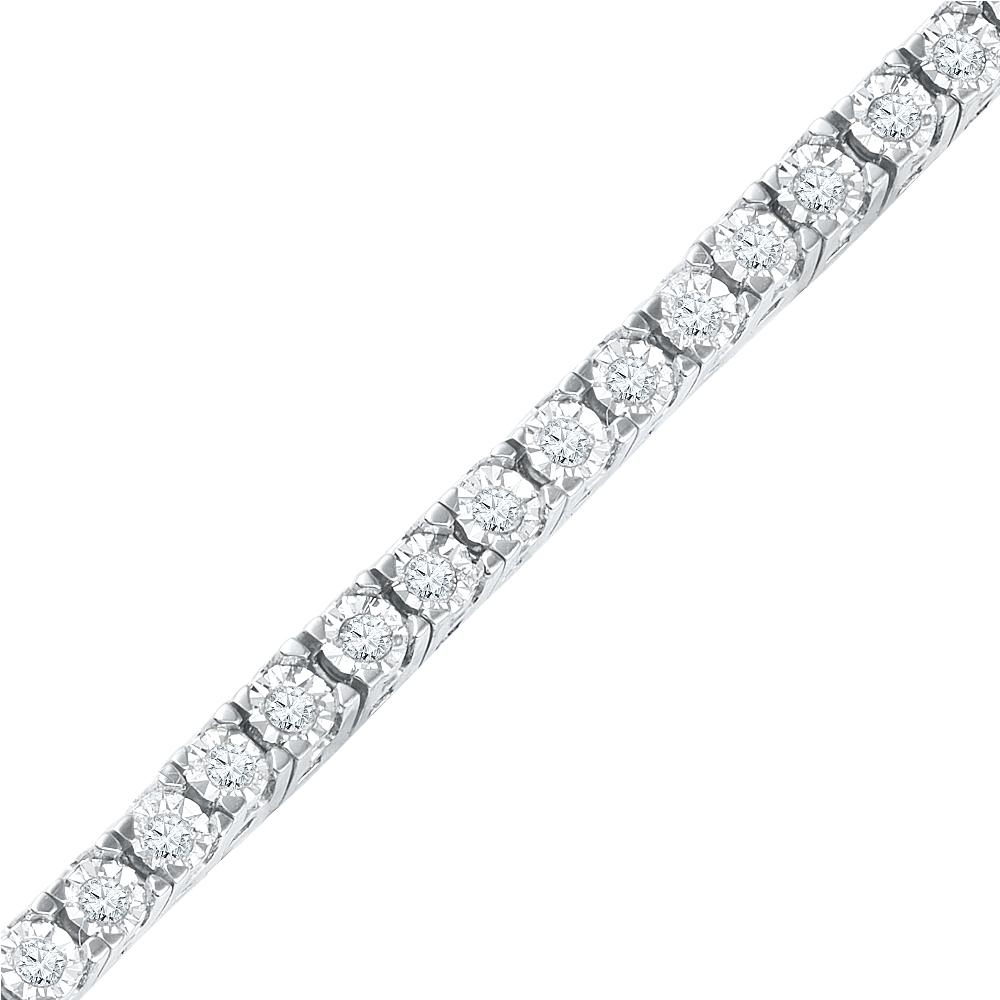 1 Carat Diamond Tennis Bracelet, Silver or White Gold-SHBT070065KAW - Jewelry by Johan