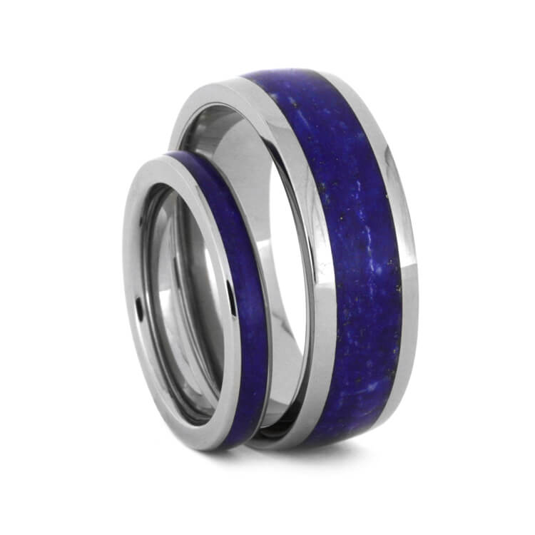 Lapis Lazuli Wedding Band Set