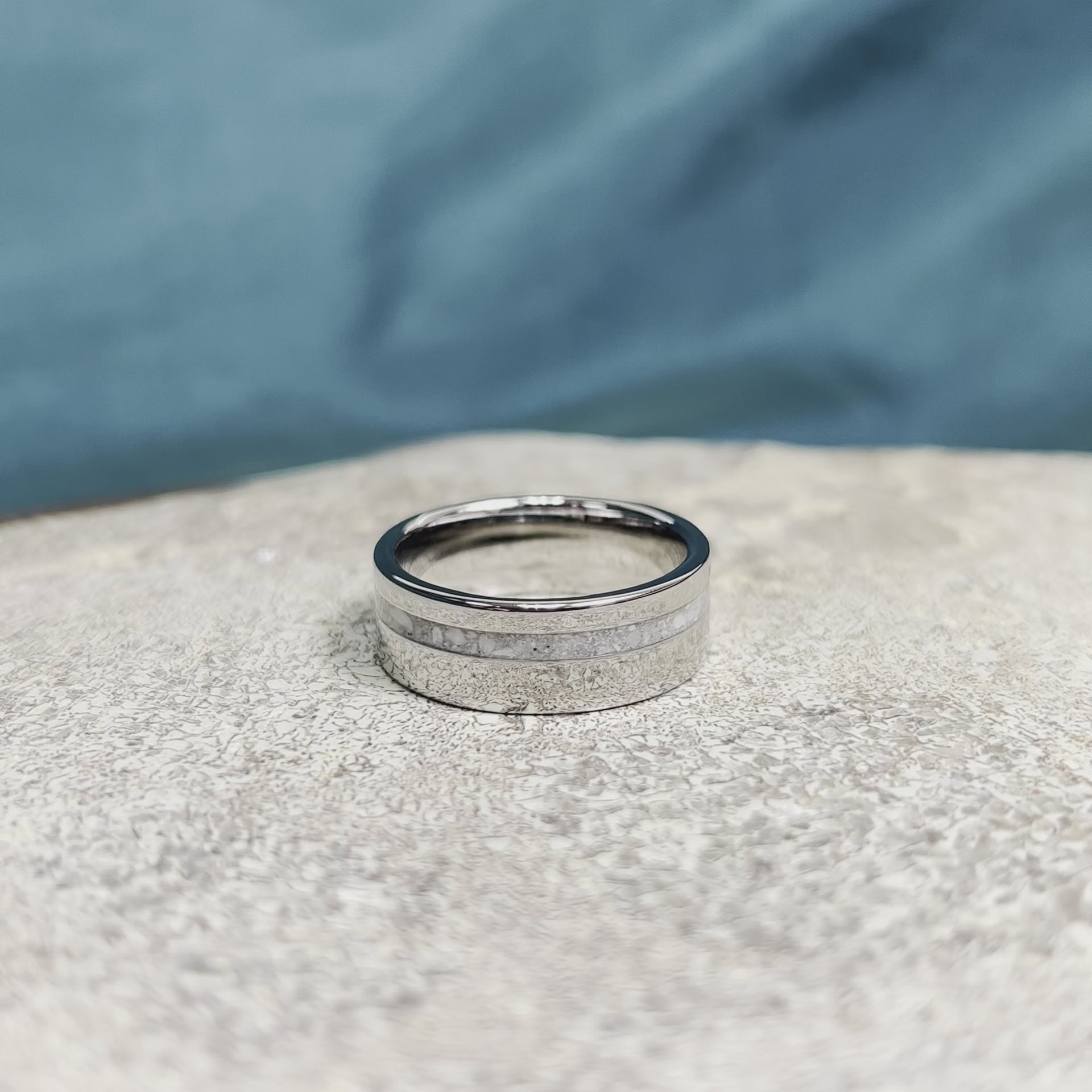 Ashes Ring Inlaid on a Titanium Band | Jewelry By Johan