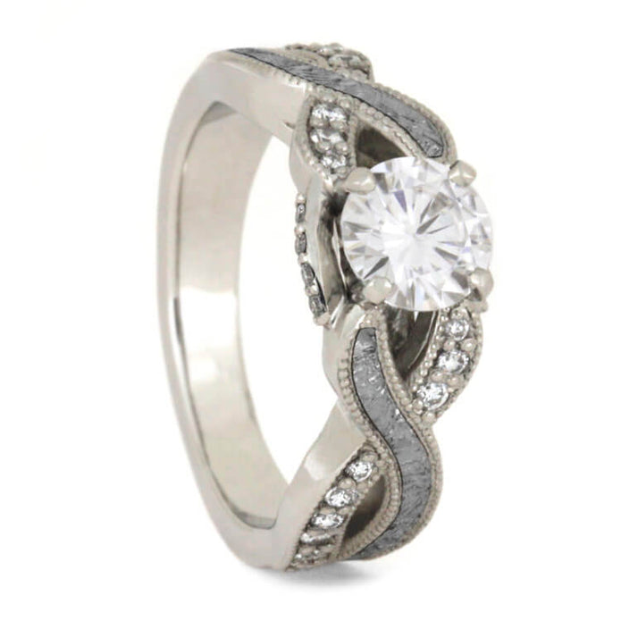 Meteorite Wedding Ring Set