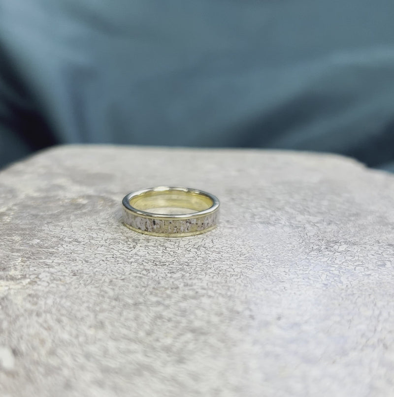 Deer Antler Wedding Band
