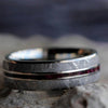 Meteorite Men's Wedding Band With Thin Purple Box Elder Pinstripe-2114 - Jewelry by Johan
