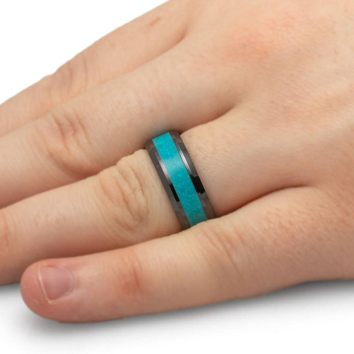 Beveled Ring with Opal