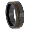 Whiskey barrel oak and black ceramic men's band