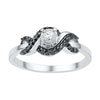 White and Black Diamond Engagement Ring in Sterling Silver-SHRP073254CAWBW-SS - Jewelry by Johan