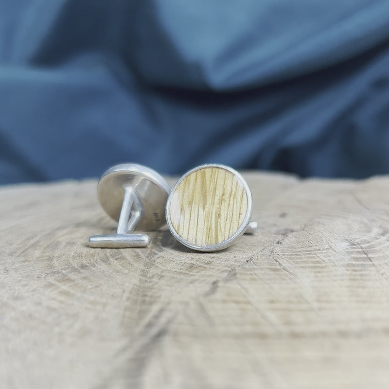 Whiskey Barrel Oak Wood Cuff Links