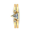 Triangle Diamond Bridal Set Fashioned In 10k Yellow Gold-2978 - Jewelry by Johan