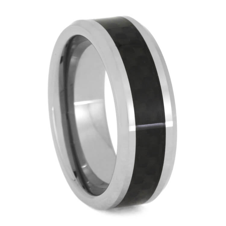 Tungsten Band With Black Carbon Fiber Inlay
