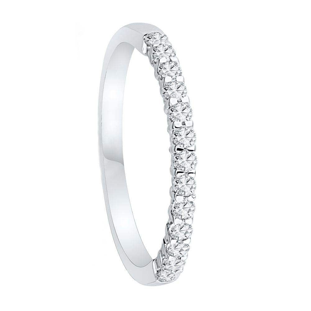 Semi-Eternity Diamond Wedding Band in Sterling Silver-SHRA010577ETW-SS - Jewelry by Johan