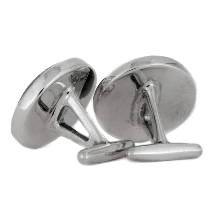 Round Springbok Horn Cuff Links In Sterling Silver