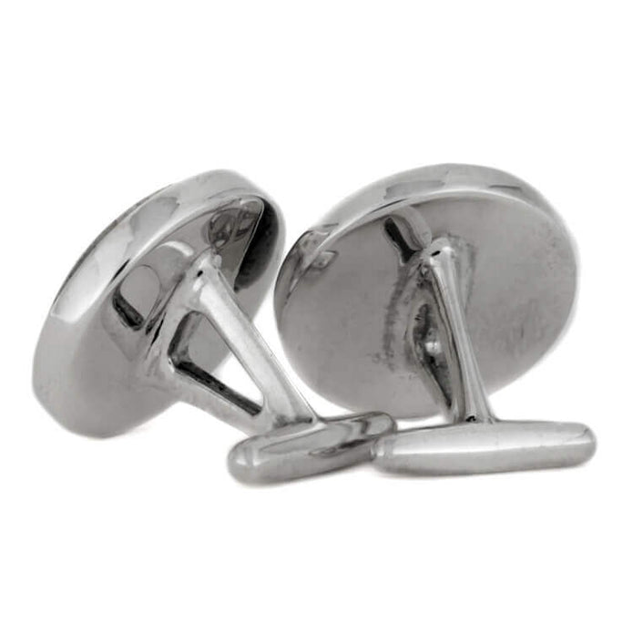 Round Springbok Horn Cuff Links In Sterling Silver