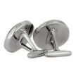 Round Springbok Horn Cuff Links In Sterling Silver