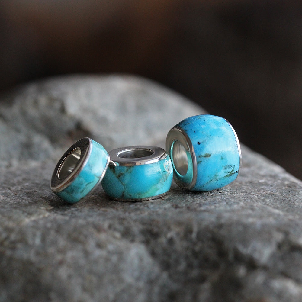 Genuine Turquoise Charm Bead