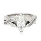 Marquise Diamond Engagement Ring With Meteorite Inlays, Platinum Ring-2683 - Jewelry by Johan