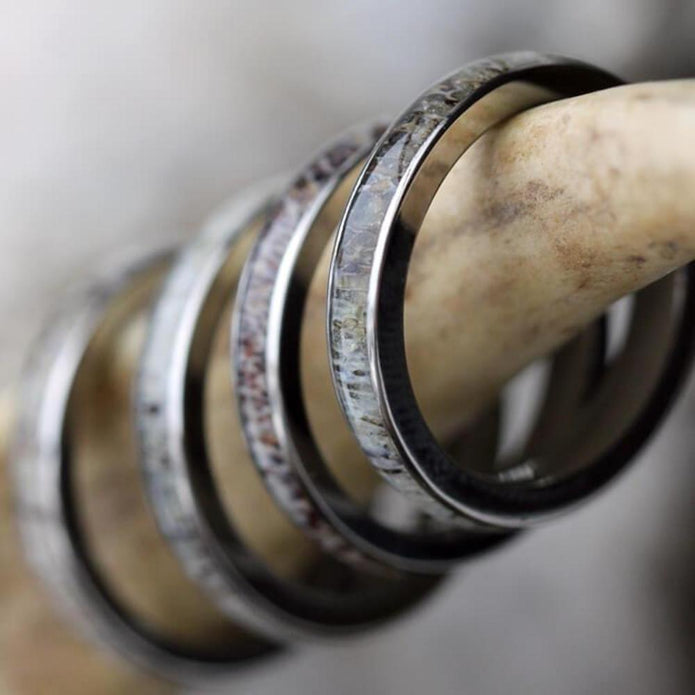 Thin Deer Antler Women's Wedding Ring, In Stock-SIG3024 - Jewelry by Johan