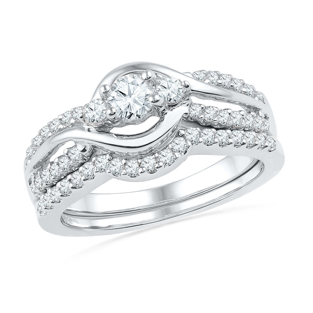 Diamond Engagement Bridal Set in Sterling Silver-SHRB028454-SS - Jewelry by Johan