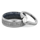 Diamond Meteorite Wedding Ring Set